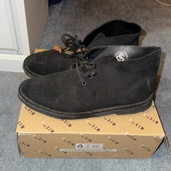 Clarks Black Chukka Boots with Suede Finish - Picture 2 of 5